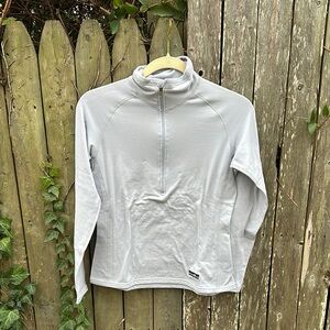 Patagonia Polartec Light Gray Quarter-Zip Pullover, Women's size S